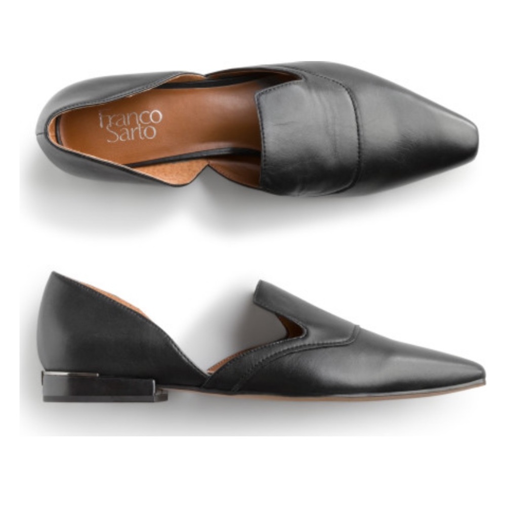 Franco Sarto Artisan Leather Dorsay Flat Black 11